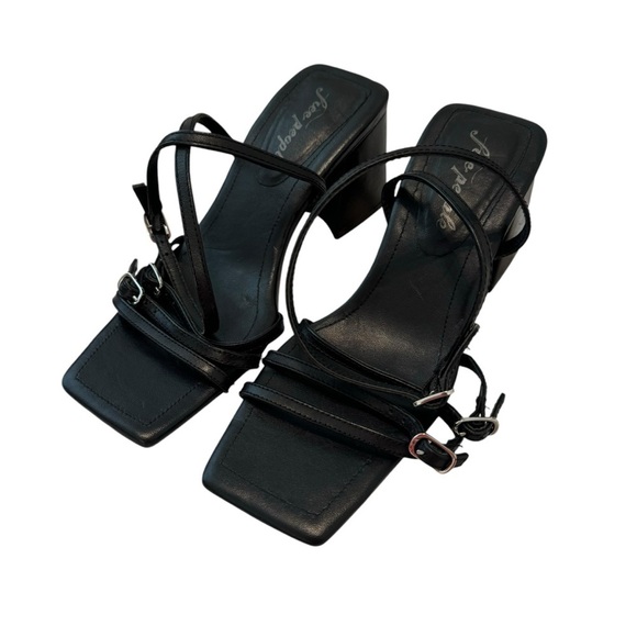 Free People Women’s Black block heels size 39 EU (8.5 US) - Picture 1 of 11